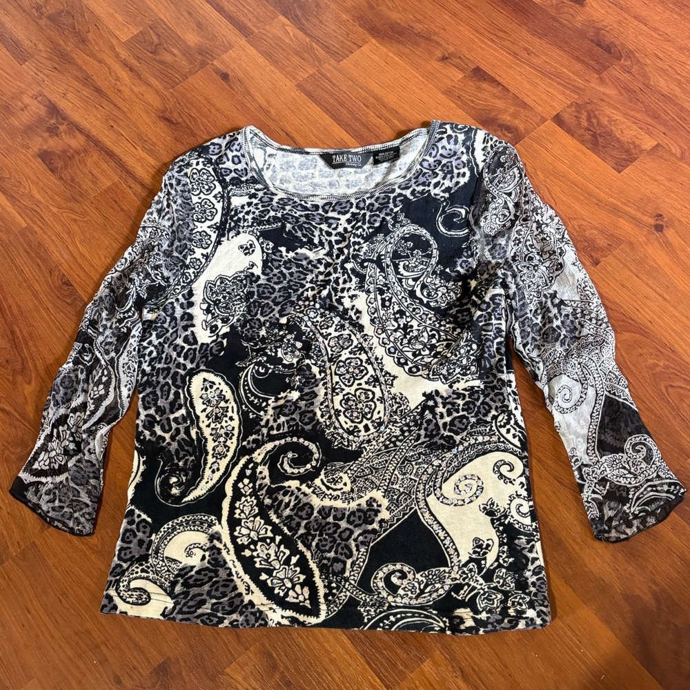 Vintage Take Two Clothing Co Paisley Print quarter sleeve Top